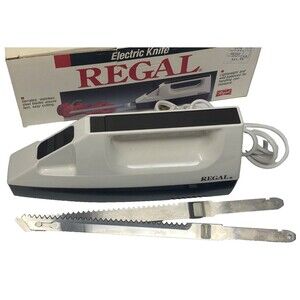 Regal Electric Knife V382 Serrated Stainless SHARP Complete USA Never Used?